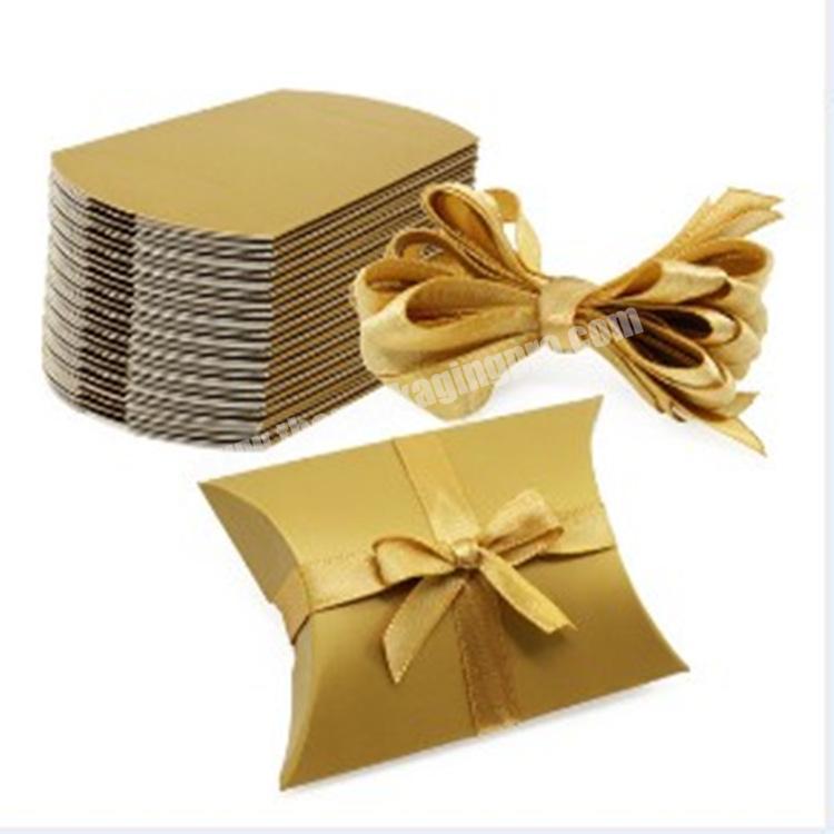 Colorful favor candy Box bag kraft paper Pillow packaging Wedding Favor Gift Boxes whiteblack gold pillow box for wedding