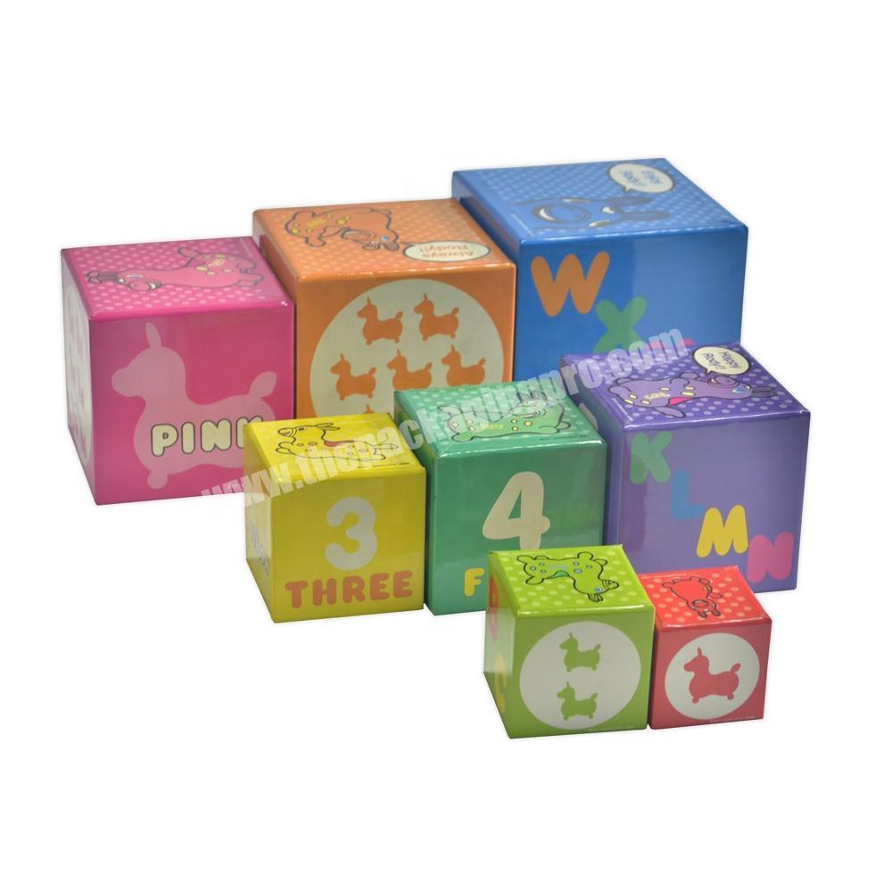 Colorful Large And Small Paper Boxes With Numbers Educational Use Gift Box