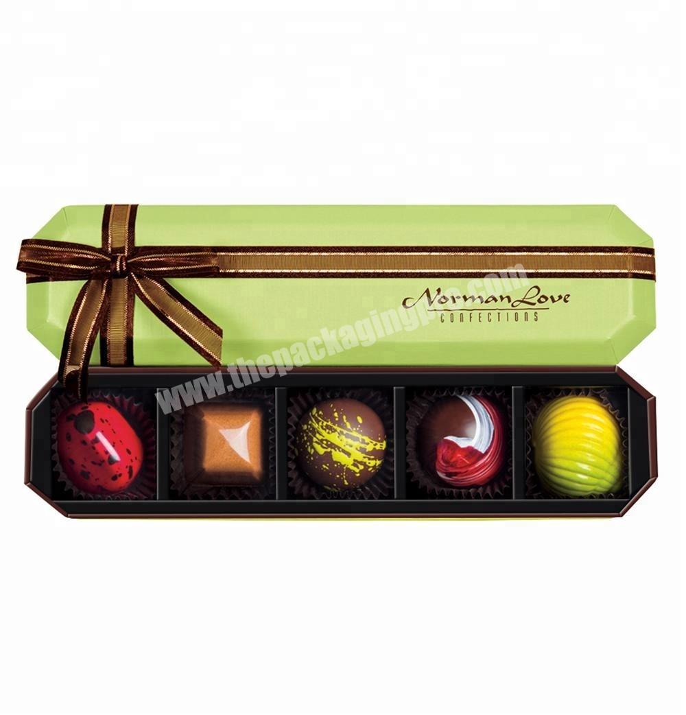 Colorful Macaroon Chocolate Customized Square Stripe Stamping Paper Package Box