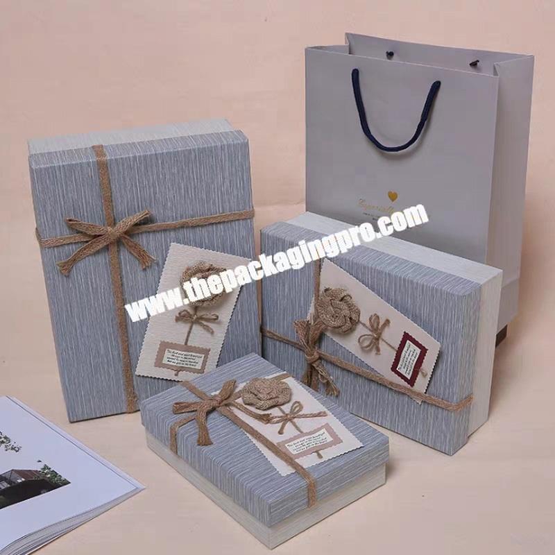 Commercial Folding Hard Cardboard Paper Packaging Flip Gift Box With Ribbon