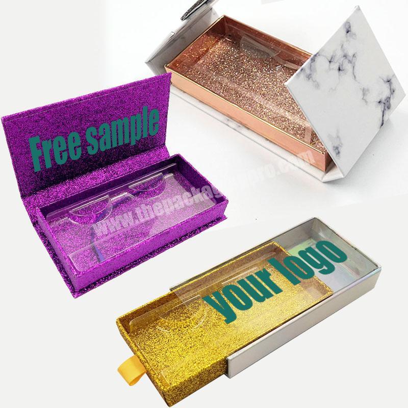 Company logo customized transparent luxury gift paper packaging box Eyelash vendor customized boxes