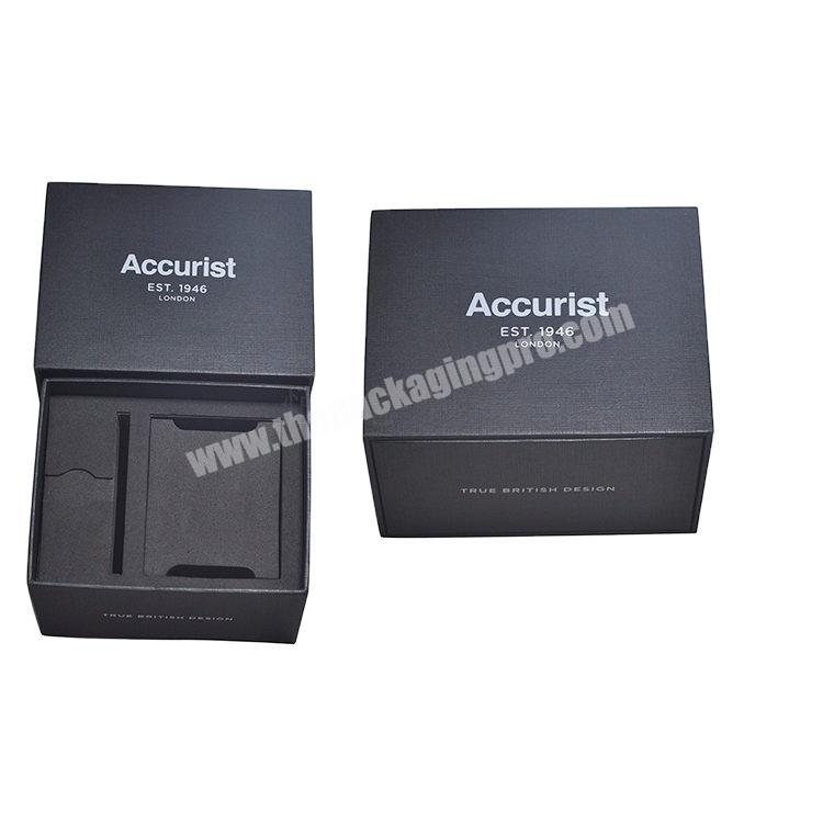 competitive price black paper watch box custom watch display box packaging