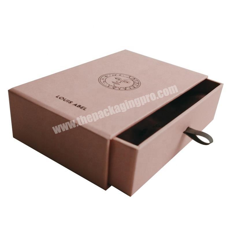 Competitive Price Custom Printed Quality pink drawer Rigid  boxes Gift Luxury Drawer Cardboard Sliding Packaging  slide Box