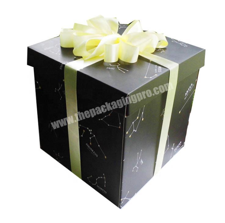 Constellation gift box black large capacity gift box birthday surprise mysterious spree