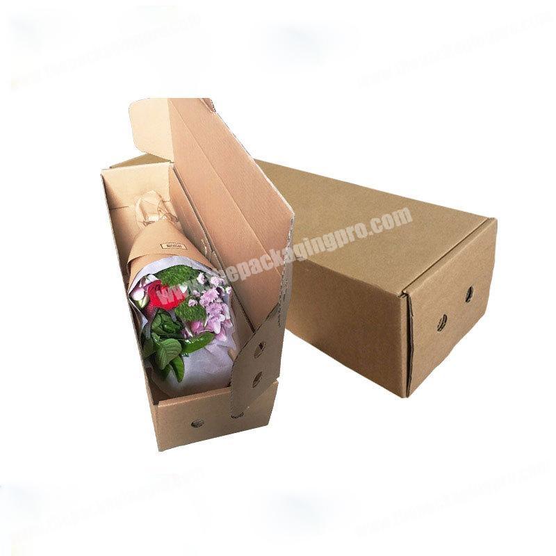 Corrugated custom flower shipping packaging paper box cardboard