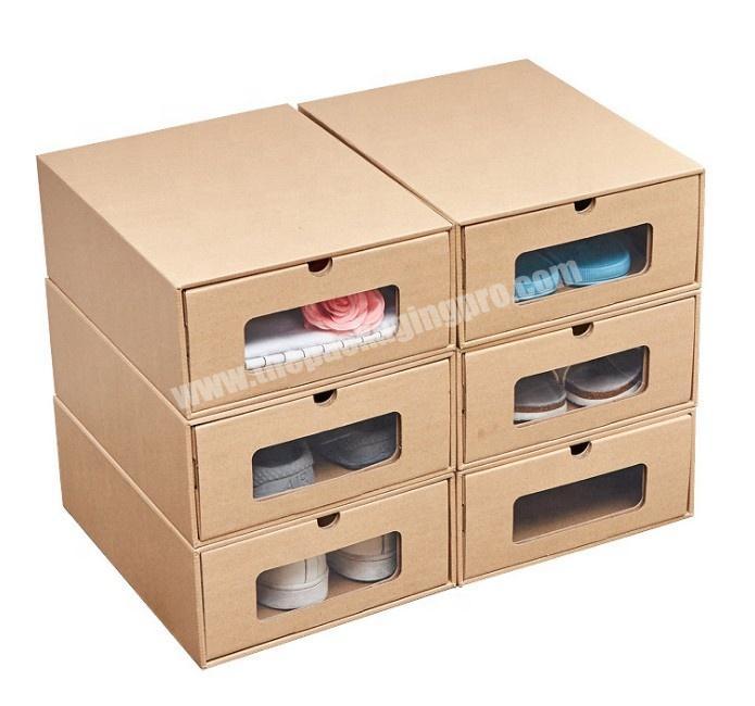 Corrugated kraft paper box for shoe-box modular shoe-cabinet shoe-box for visual dustproof drawer type shoe-box