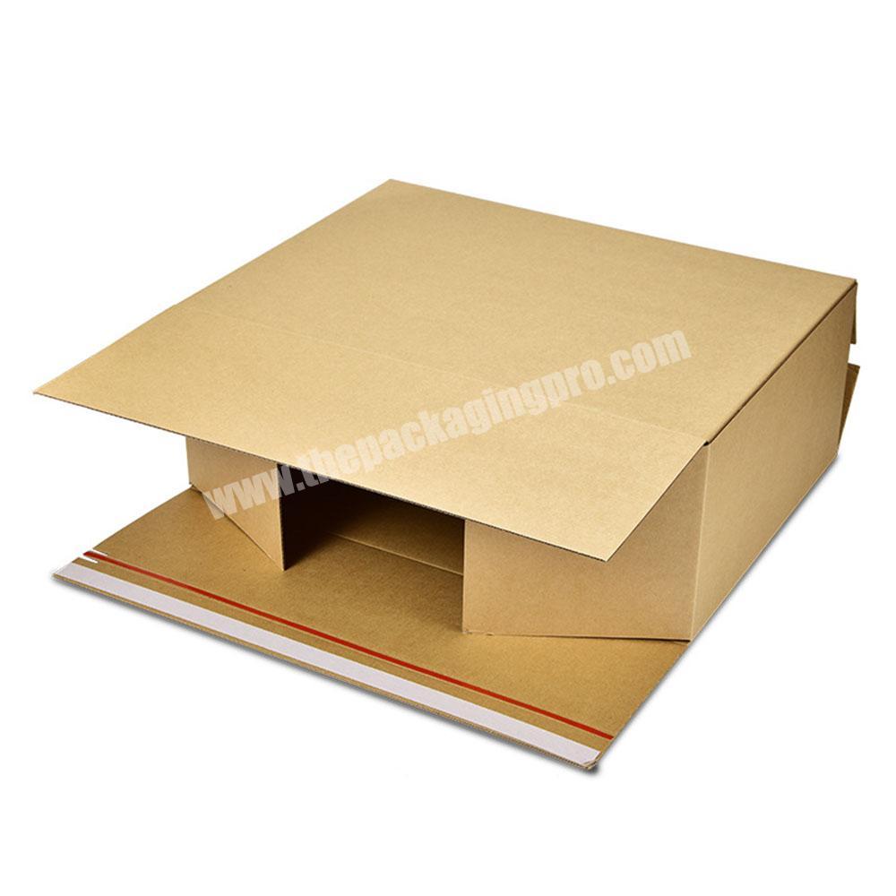 Corrugated large parcel delivery shipping box without tape