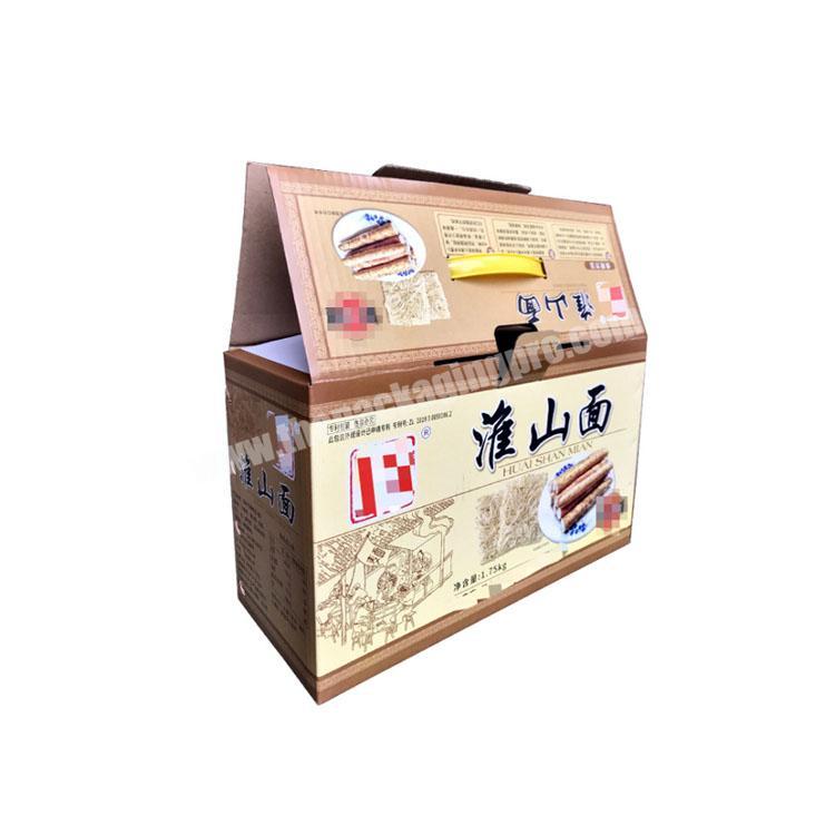 corrugated shipping boxes takeout boxes with handle custom packaging box