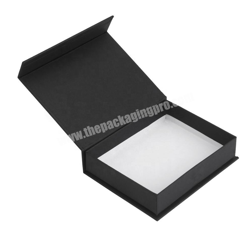 cosmetic gift clamshell packaging black matte magnetic square closure box