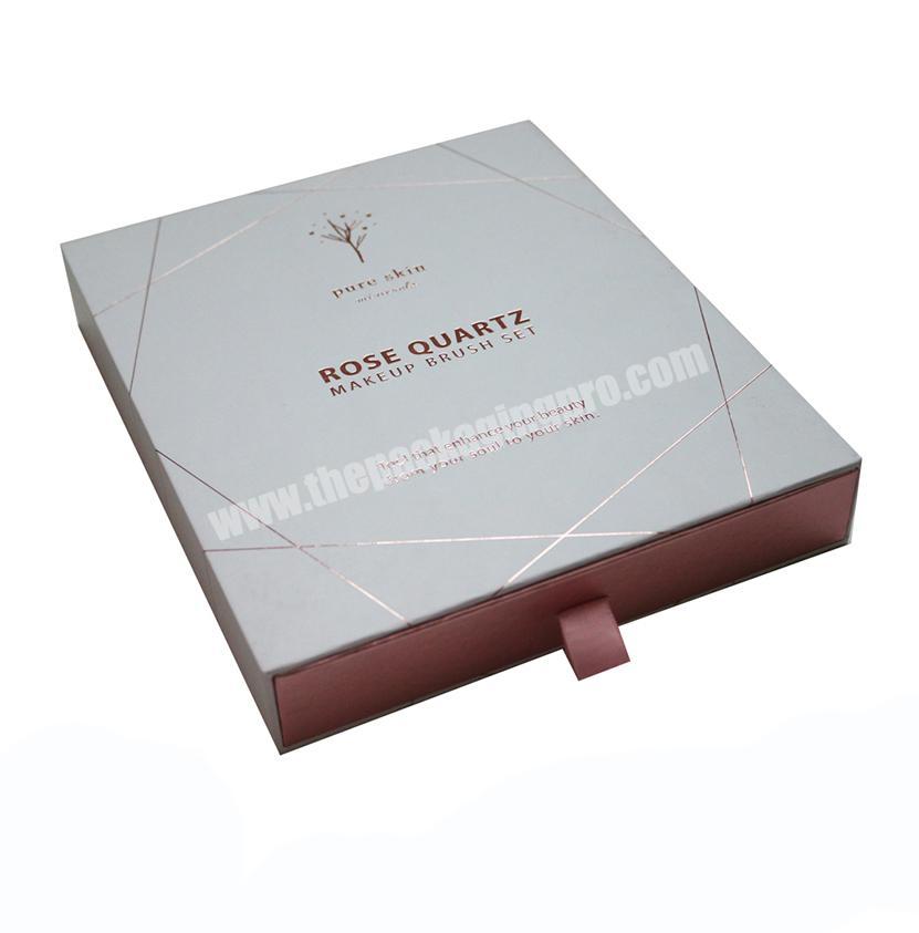 Cosmetic makeup brush set 153G silver metal paper packaging gift box