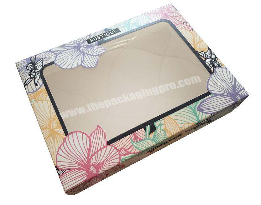 Cosmetic Paper White Card Packaging Perfume boxes with Clear PVC Window