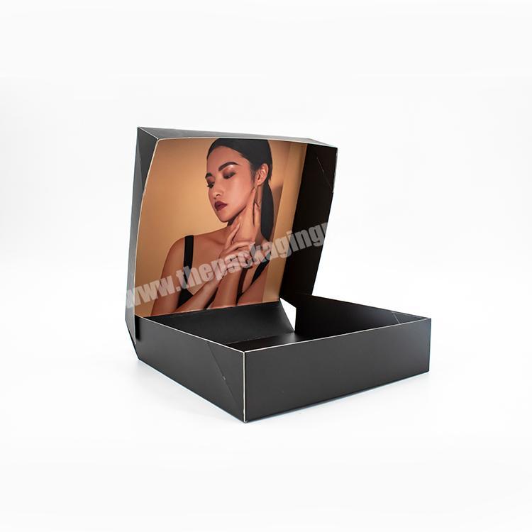 Cost-effective matte black paper folding box clothing packaging boxes custom logo