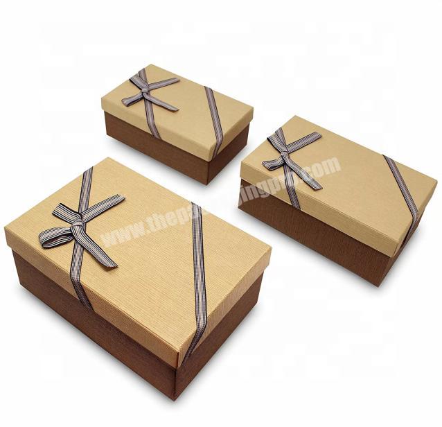costom logo colorful ribbon lid and base  box gift packaging