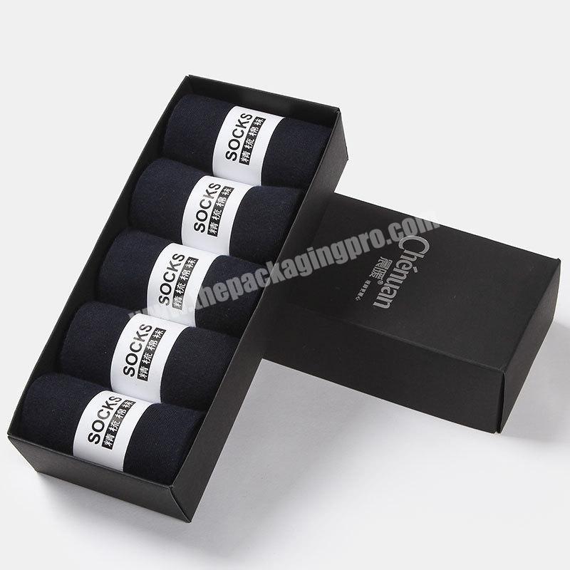 Cotton Knit 5pcs Men Socks Gift Boxes Recycle Paper Packing Baby Socks