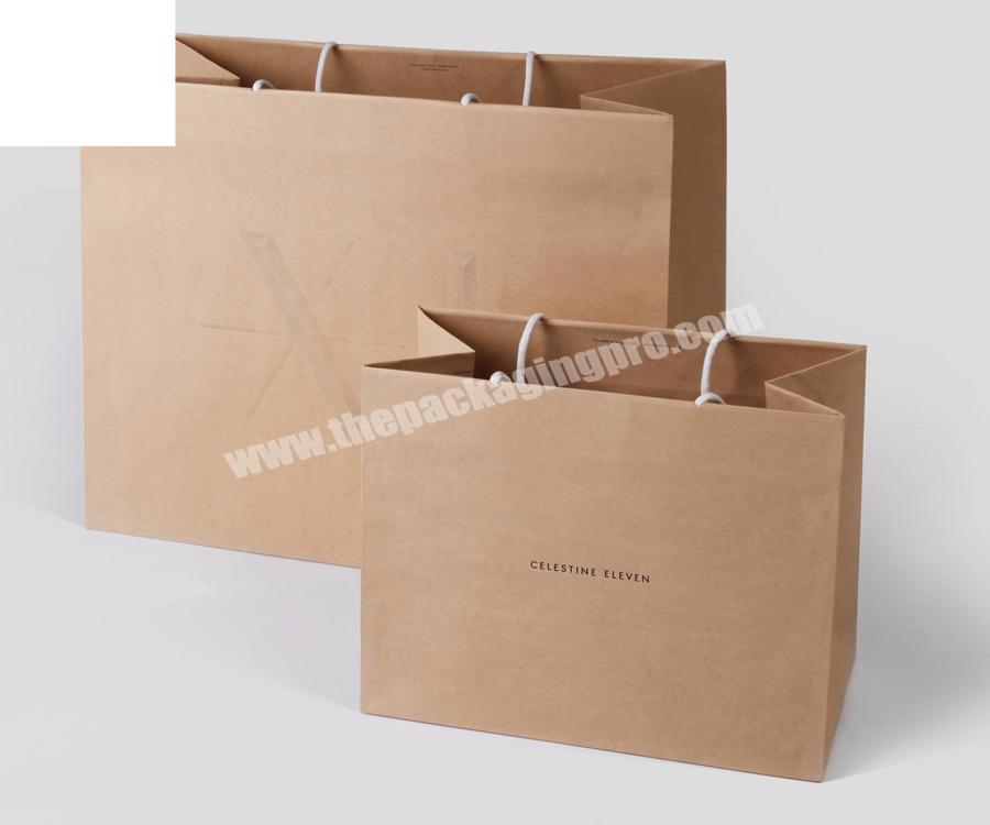 Craft Gift Paper Bag With Logo Print, Recycled Custom Brown Paper Bag