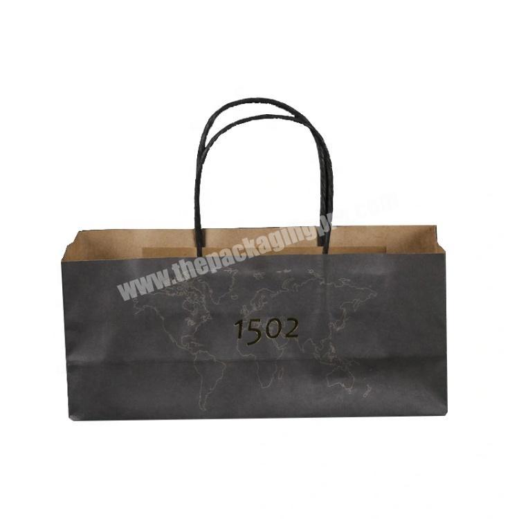 Creative Kraft Paper Bag Customized Gold Stamping Logo Printing Twist Handles Bag
