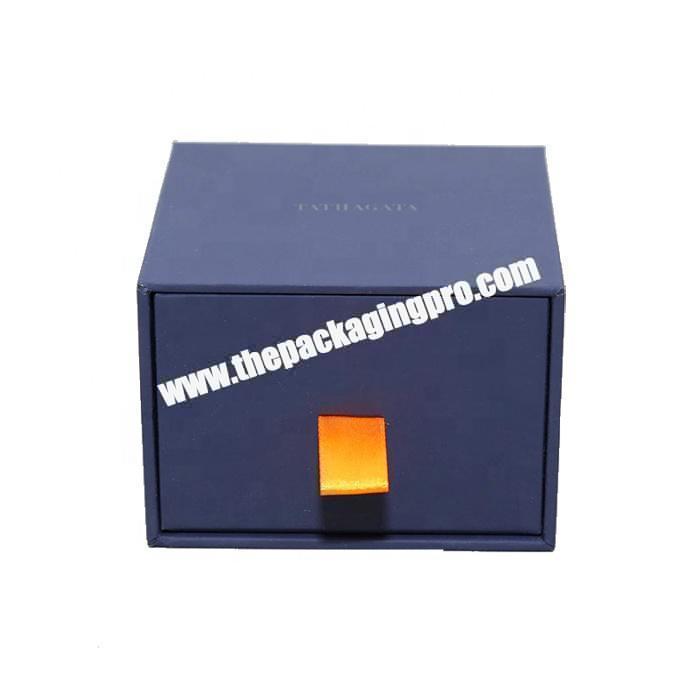 Creative luxury blue paper gift watch drawer box with custom design