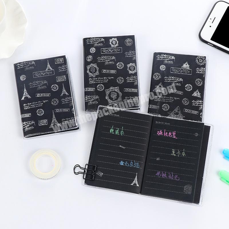 Creative office stationary rubber cover black notebooks