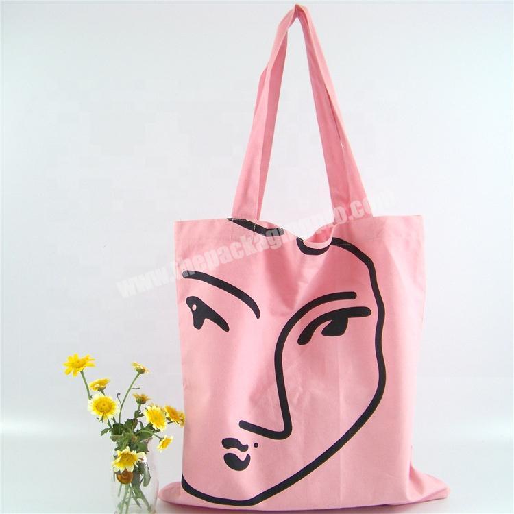 Creative pink heavy duty canvas single shoulder advertising shopping universal Hand bag