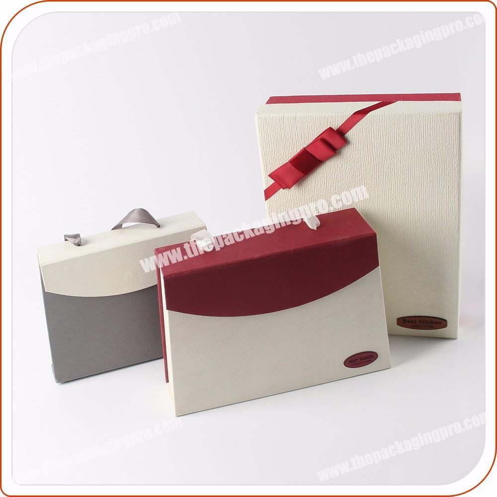 creative ribbon handle wedding favor magnetic closure gift box