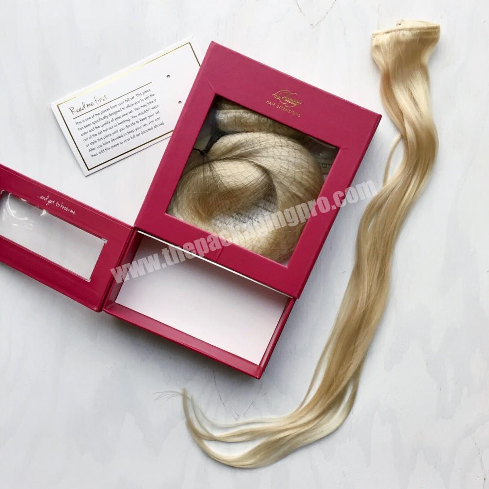 creative weave boxes customer hair packaging box private label with clear  window