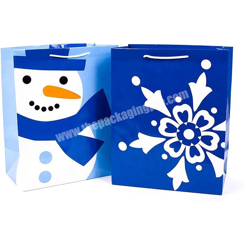 Creative White Matte Laminated Small Gift Packaging White Paper Bags With Rope Handles