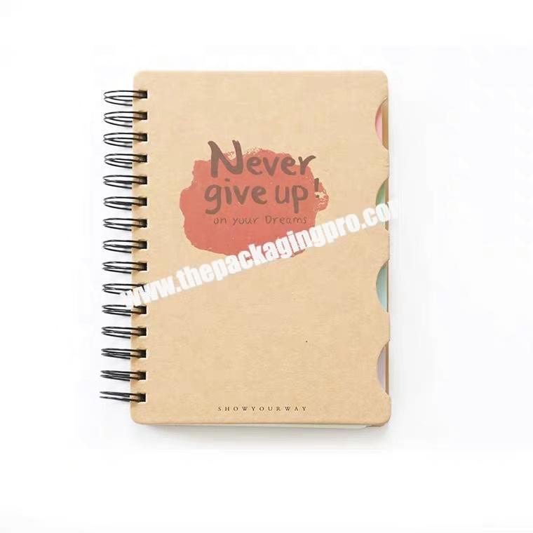 Custom 2021 Fancy HardCover University Spiral Diary Agenda A5 A6 Cute Journal Student EXercise Notebook With Metal Ring Binding