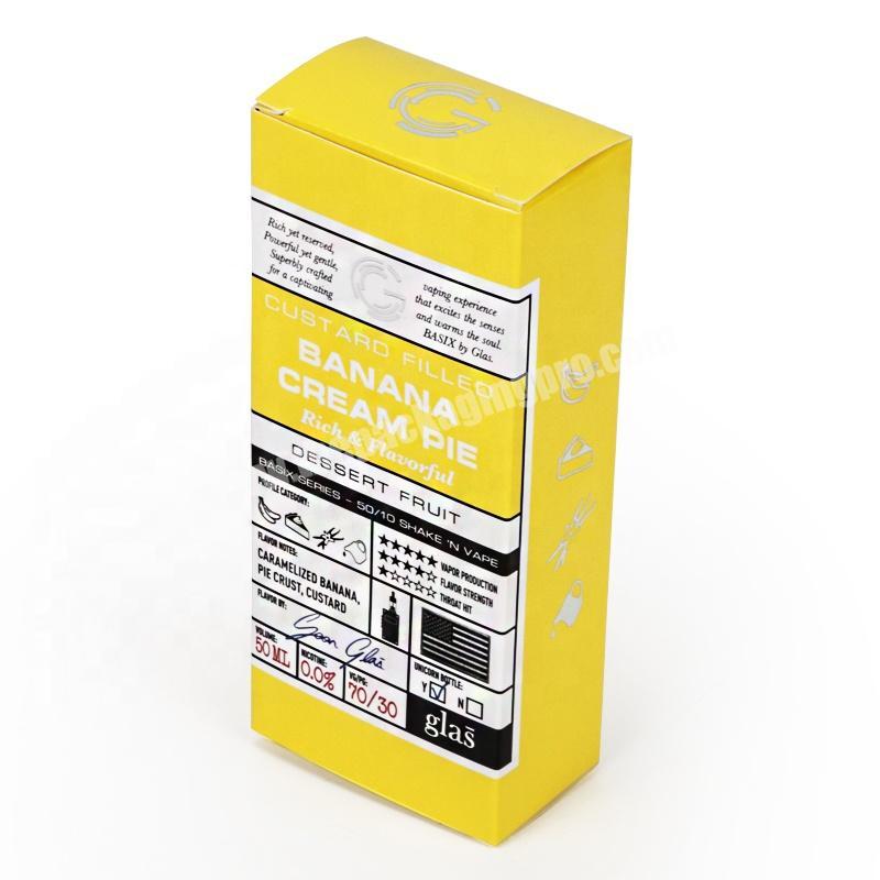 Custom 50ml e-liquid oil dropper bottle packaging paper boxes with insert