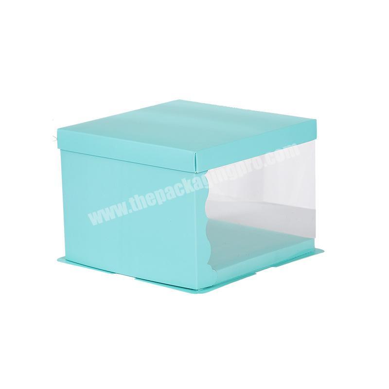 Custom 6inch 8 inch  Tall Transparent Birthday Cake Box for Square Wedding Packaging Cake Box