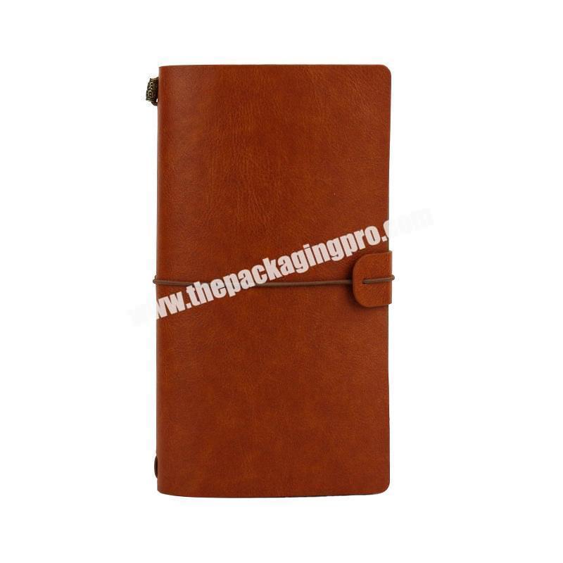 Custom A5 A6 Blank Vintage Journal With ;Logo Engraved Embossed Refillable Ring Binding Kraft Brown Thick Paper Journal Printing
