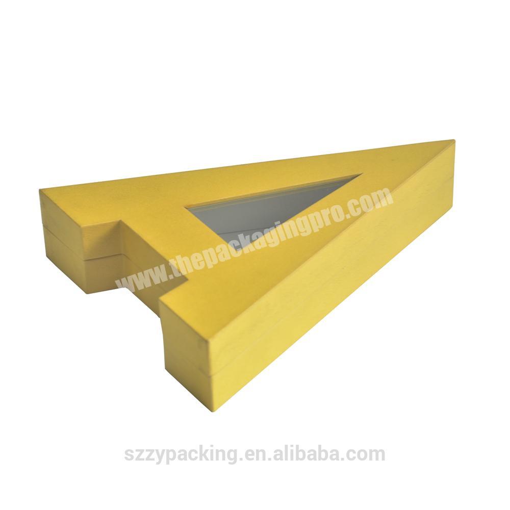 Custom Alphabet Shape Gift Paper Lid Box With PVC Window