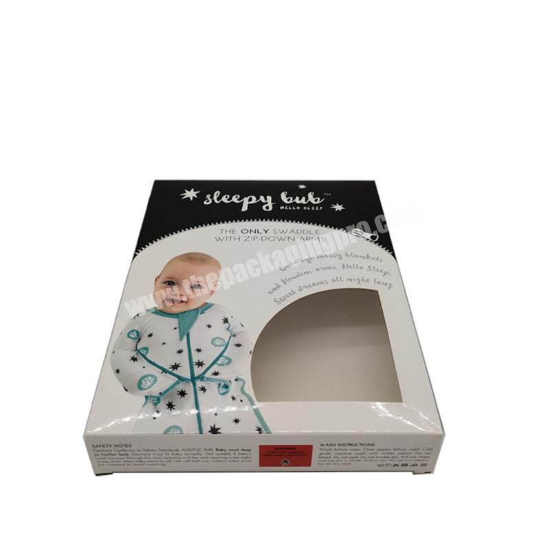 Custom Art Paper Box Packaging For Baby Clothes With Window