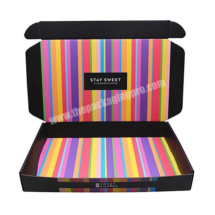 Custom art paper Corrugated Paper Folding Mailer Shipping Box with double sides printed for Sweet Candy