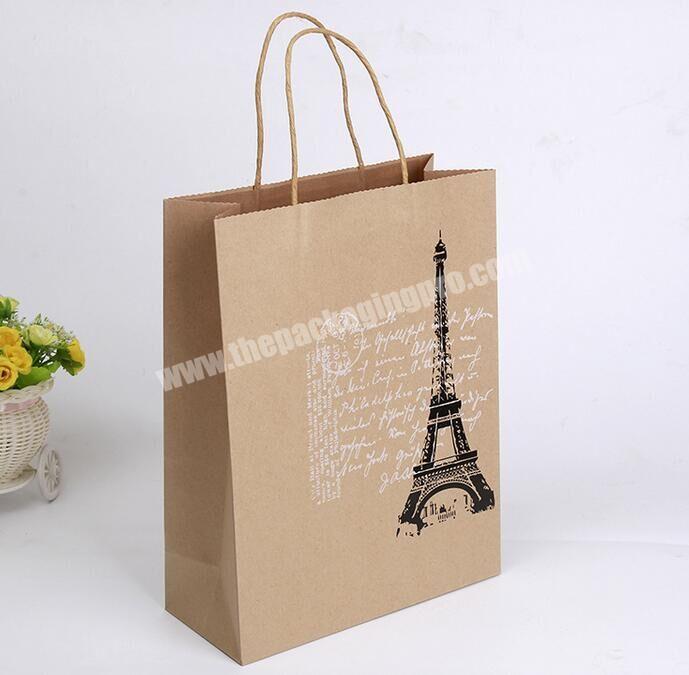 Custom bag with logo kraft package paper logo bag for gift