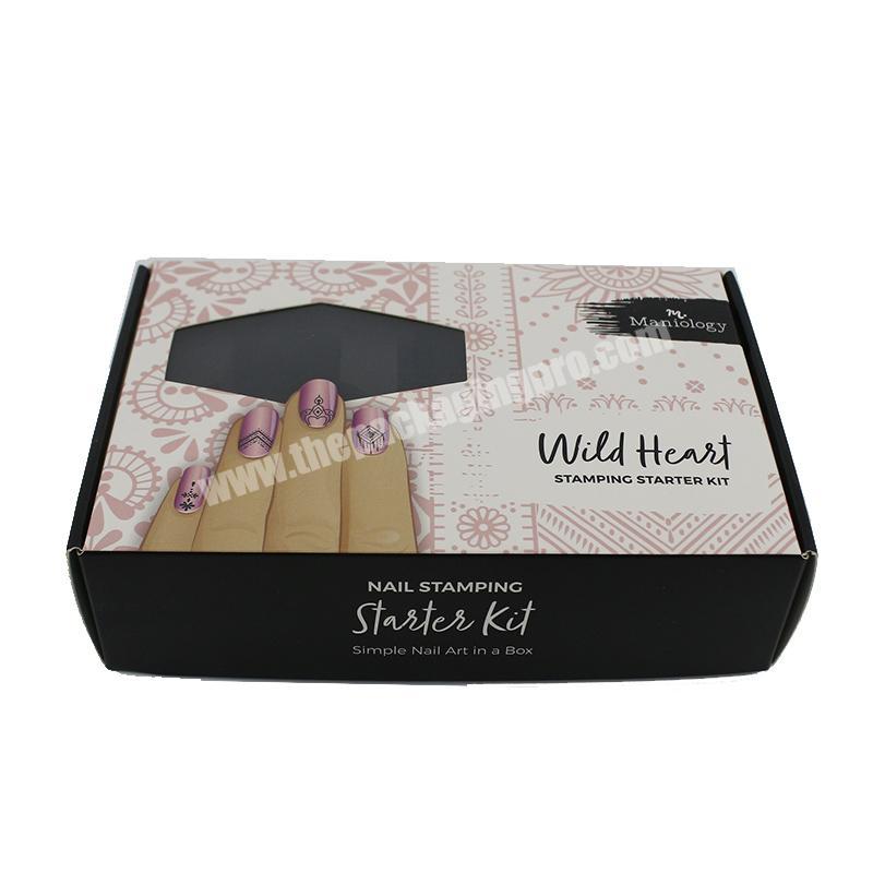 Custom Beauty Gift False Nails Packaging  two side insert window box