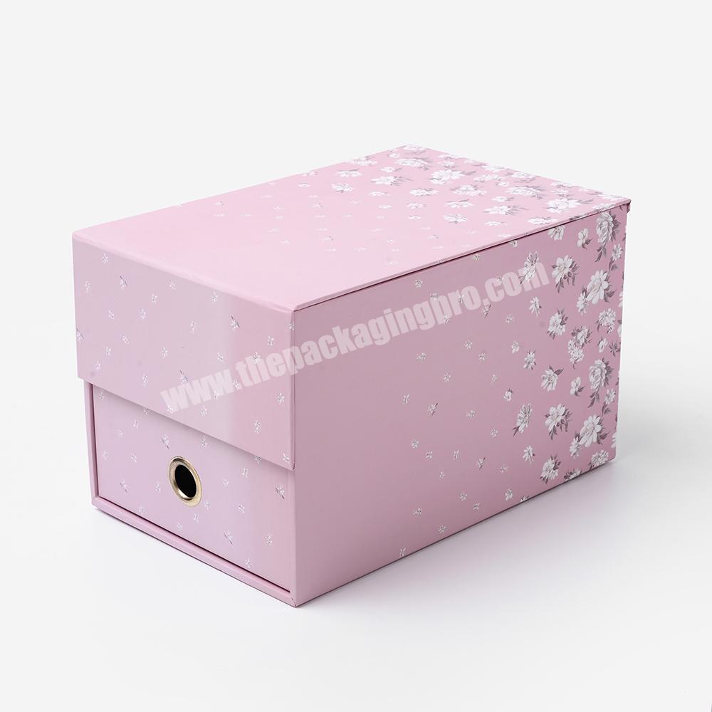 Custom Beauty Pink Unique Design Jewellery Cardboard Paper Drawer Magnetic Close Gift Box