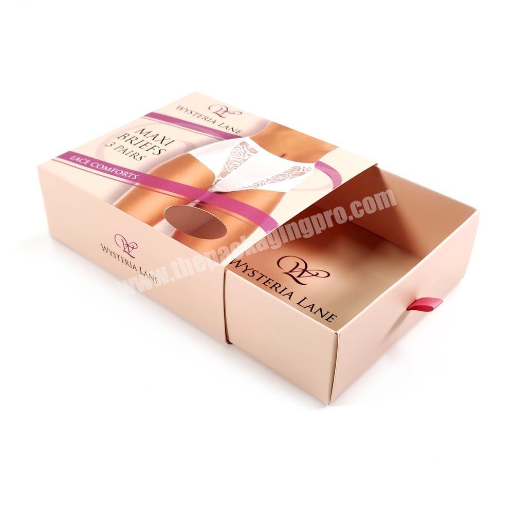 Custom Best Bespoke Luxury Lingerie Underwear Shopping Packaging Cardboard Drawer Paper Boxes 