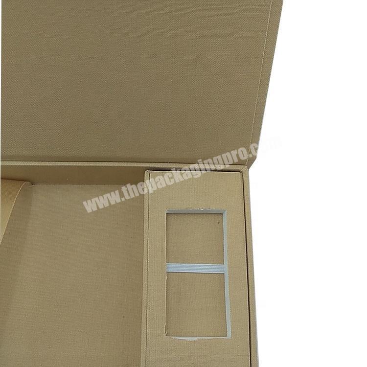 Custom best selling cardboard luxury magnetic closure linen cover photo album packaging gift box