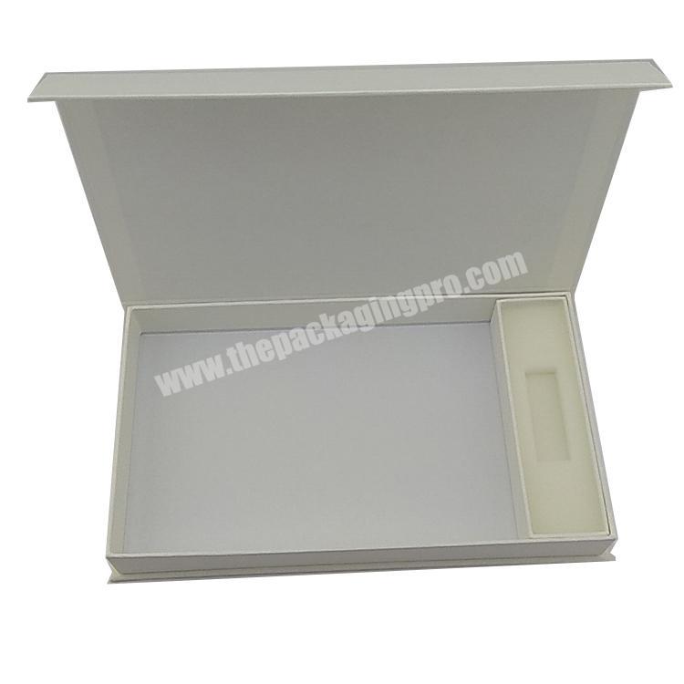 Custom best selling cardboard luxury plain white USB photo packaging gift box