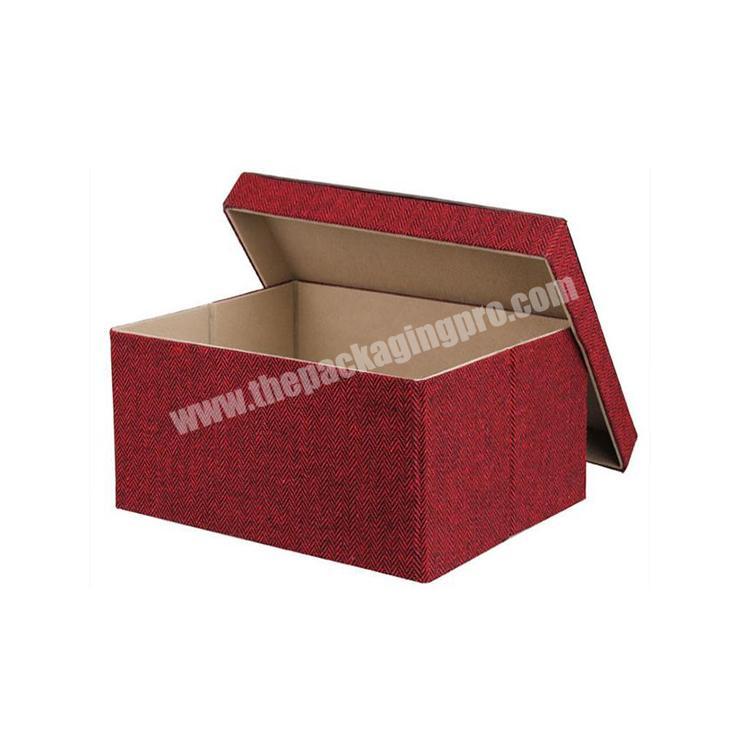custom big square box red rigid cardboard storage box for clothes