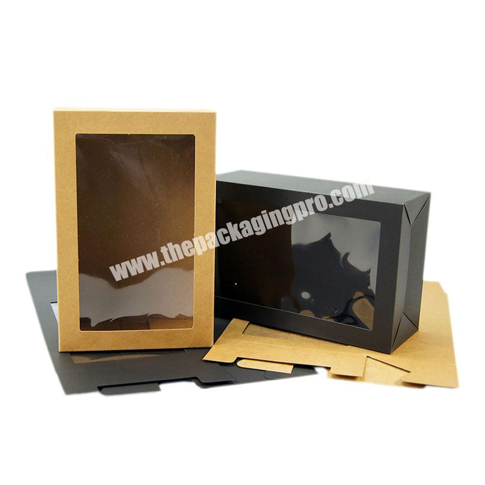 Custom Black Card PVC Packaging Paper Window Box