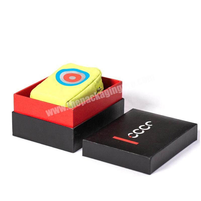 Custom black cardboard jewelry gift card packaging boxes from china with lid