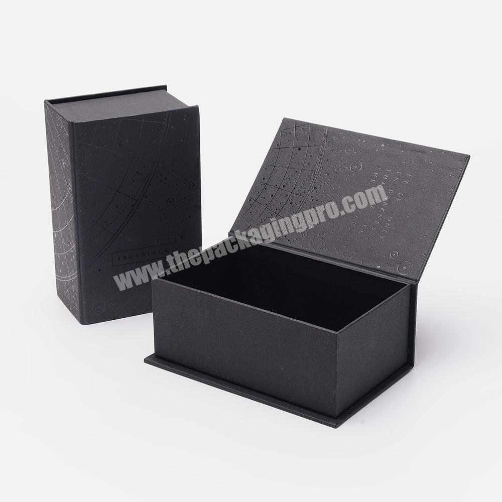 Custom Black Cardboard Packaging Small Jewelry Ring Gift Magnet Box