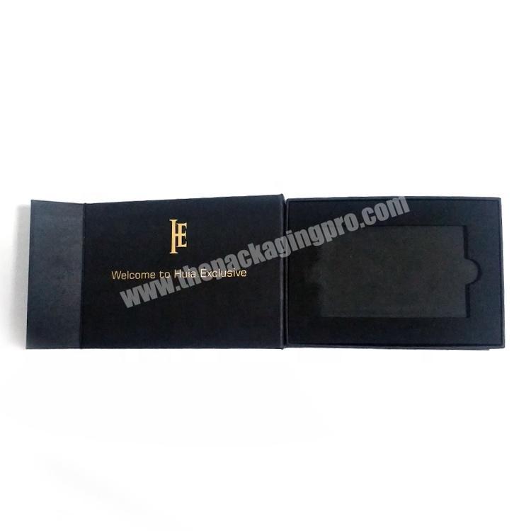Custom Black Cardboard Paper Packaging Business Gift Card Box With Magnetic Closure