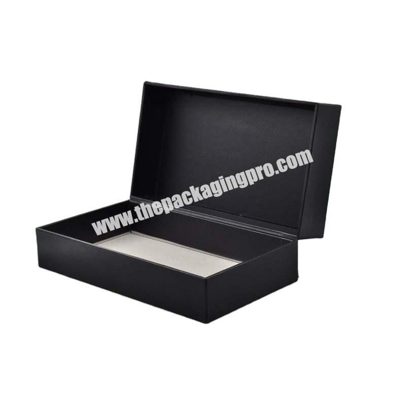 Custom black cardboard paper printing box packaging clamshell gift box