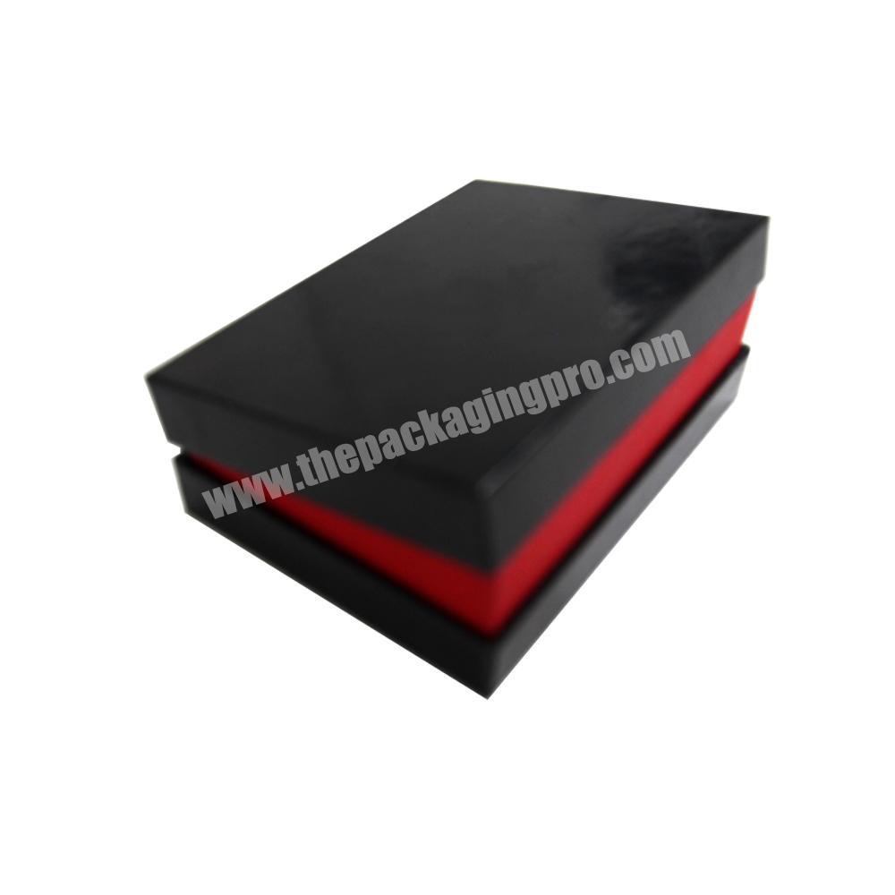 Custom black clamshell packaging gift box flip top with glossy lamination