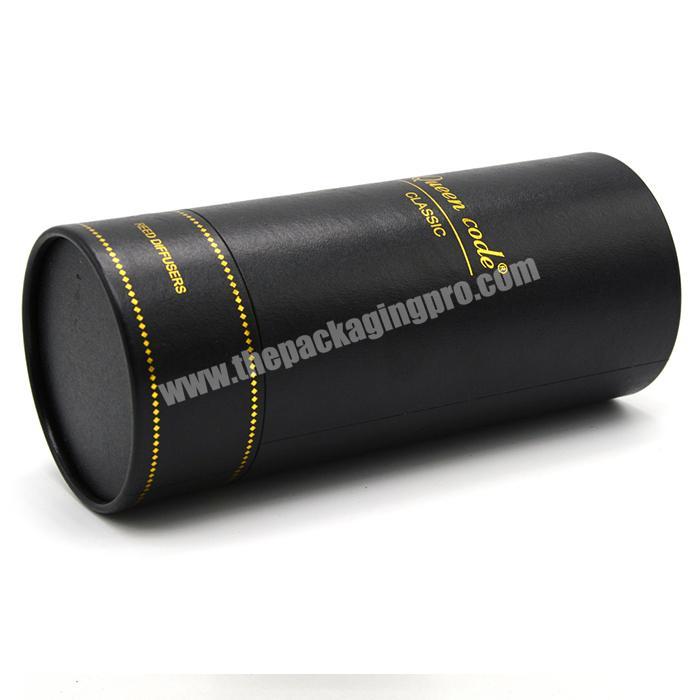 custom black cosmetic paper tube cylinder packaging box