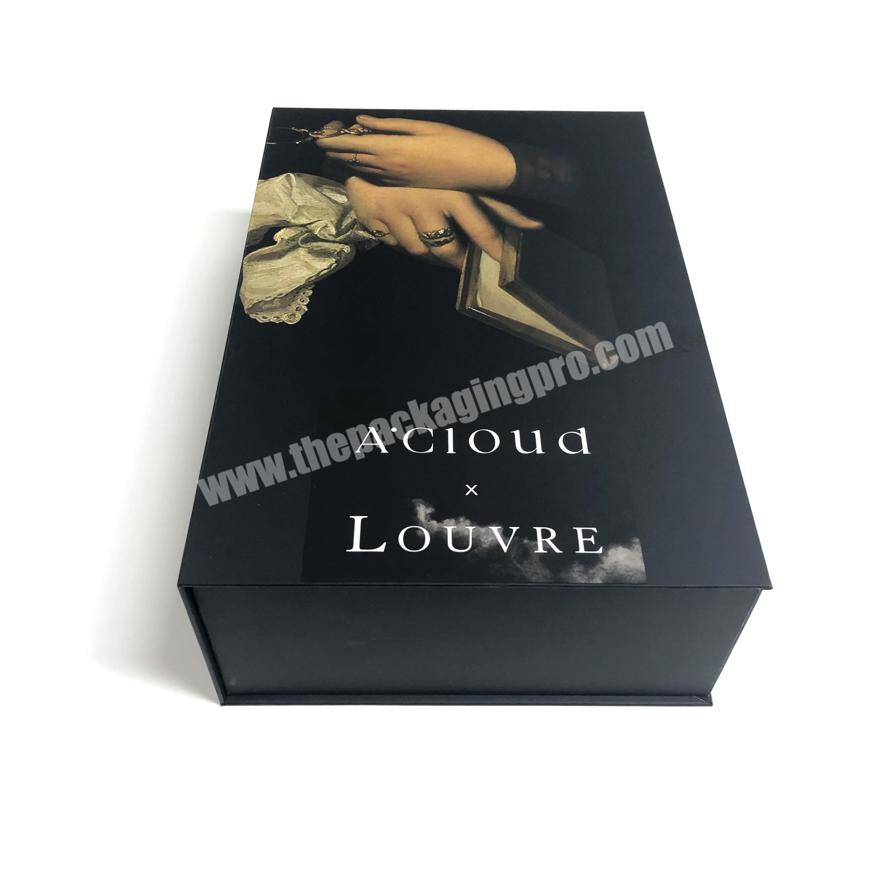 Custom Black French Art Painting UV Printing Logo Folding Gift Packaging box boxes