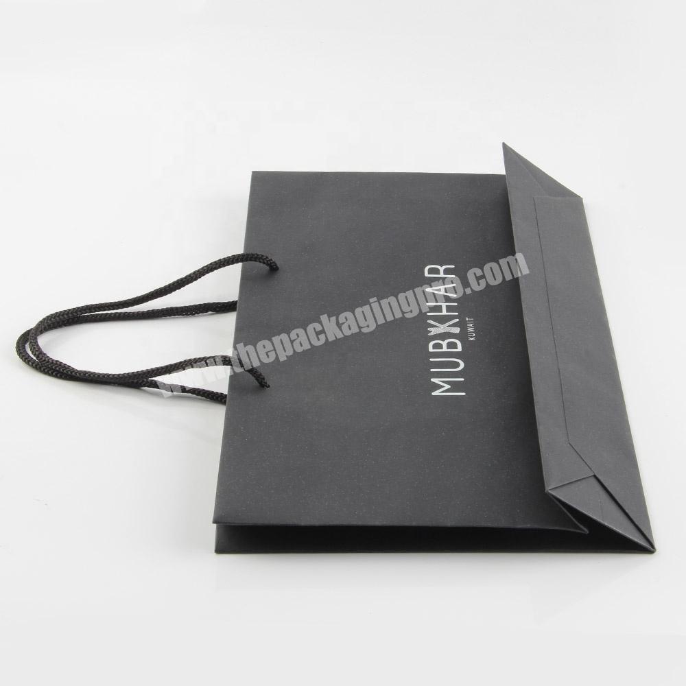 custom black gift paper bag with logo silk -screen or silver,gold foil stamp