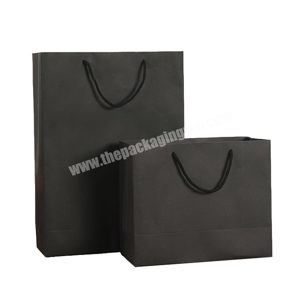 Custom black gift paper bags string handle